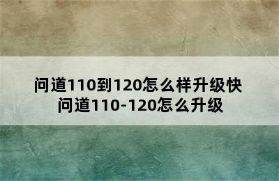 问道110到120怎么样升级快 问道110-120怎么升级